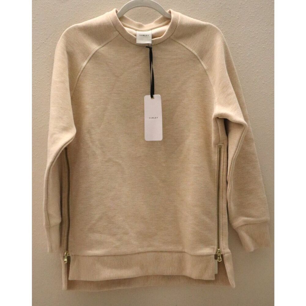 Varley VAR00015 Women's Sz XS Oatmeal/Beige Manning Ribbed Sweatshirt